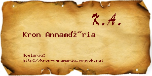 Kron Annamária névjegykártya